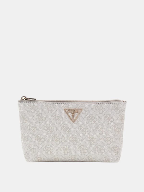 Pouch con cierre superior y logotipo - Blanco