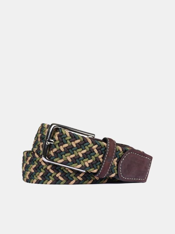 Cinturón de hombre trenzado elástico - Verde