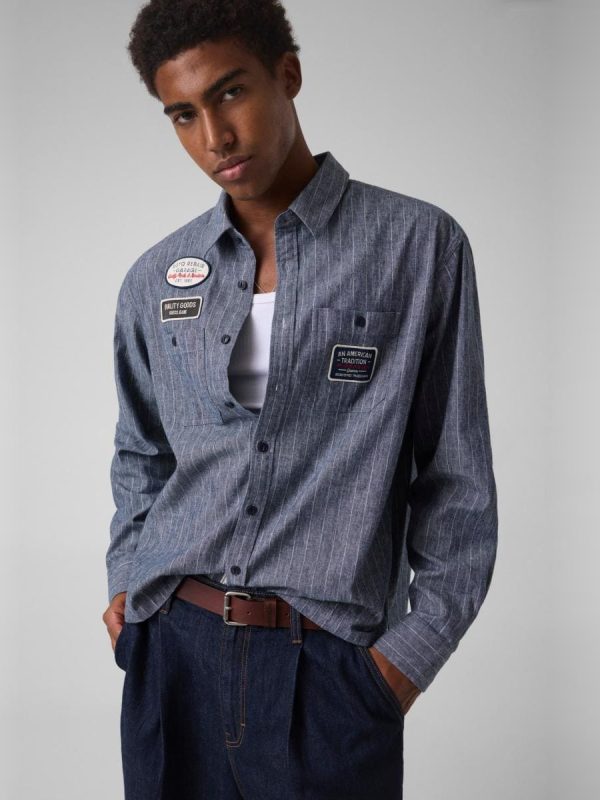 Camisa de manga larga de hombre - Gris