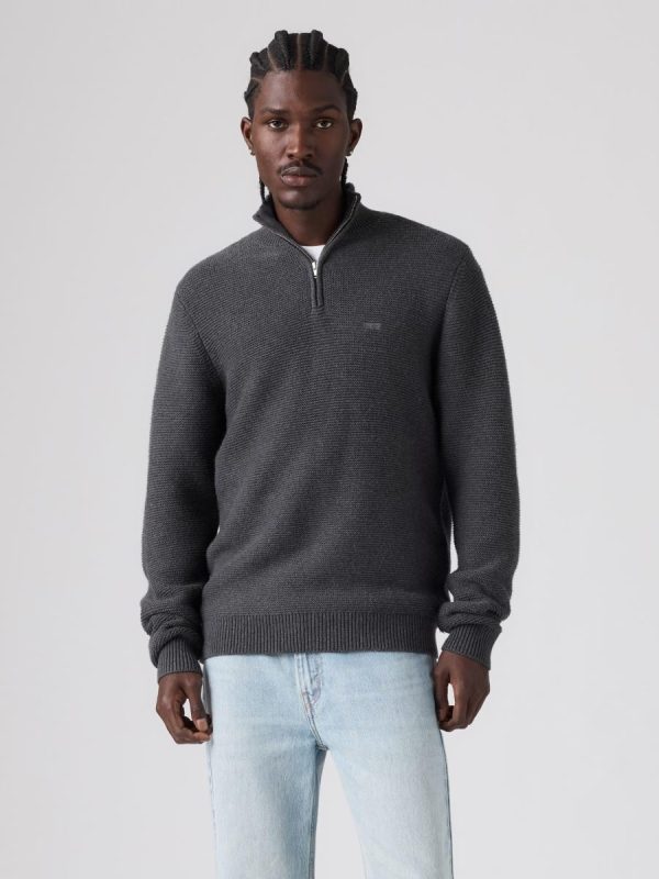 Jersey de hombre con cuello chimenea - Gris oscuro