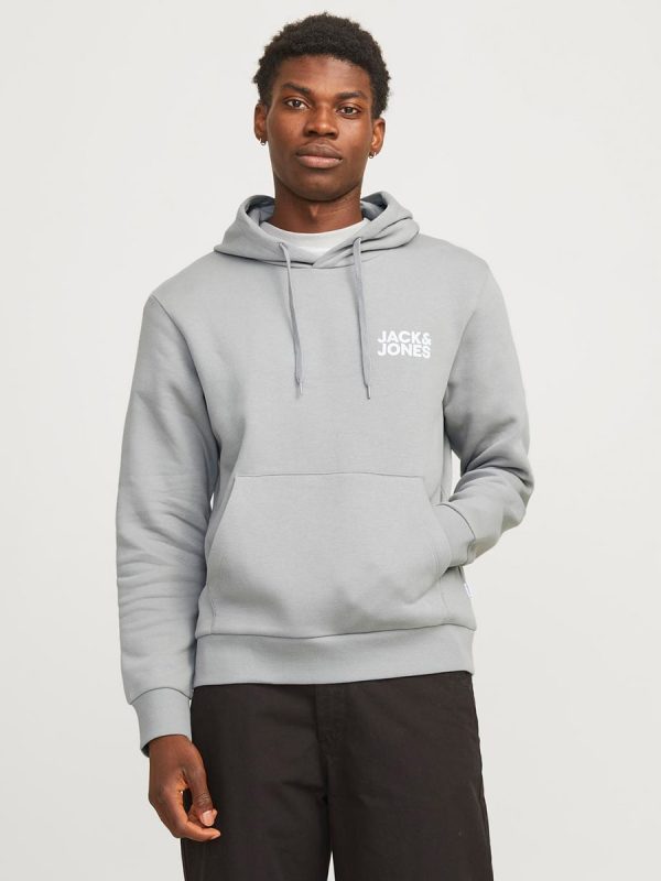 Sudadera de hombre azul con capucha - Gris
