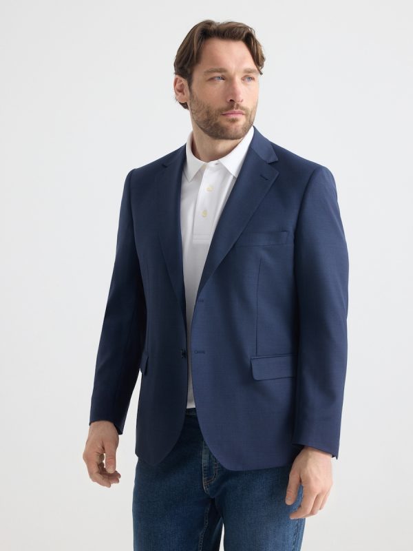 Chaqueta traje separate tallas grandes de hombre regular lavable - Azul marino