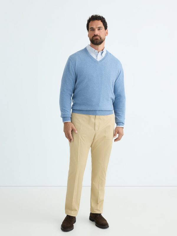 Pantalón chino regular fit twill hombre talals grandes - Beige