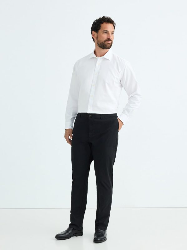 Pantalón chino regular fit twill hombre talals grandes - Negro