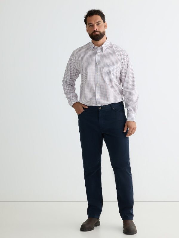 Pantalón 5 bolsillos regular fit twill hombre tallas grandes - Azul marino