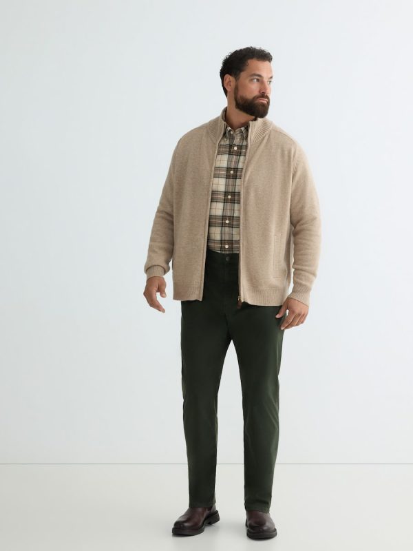 Pantalón 5 bolsillos regular fit twill hombre tallas grandes - Verde oscuro