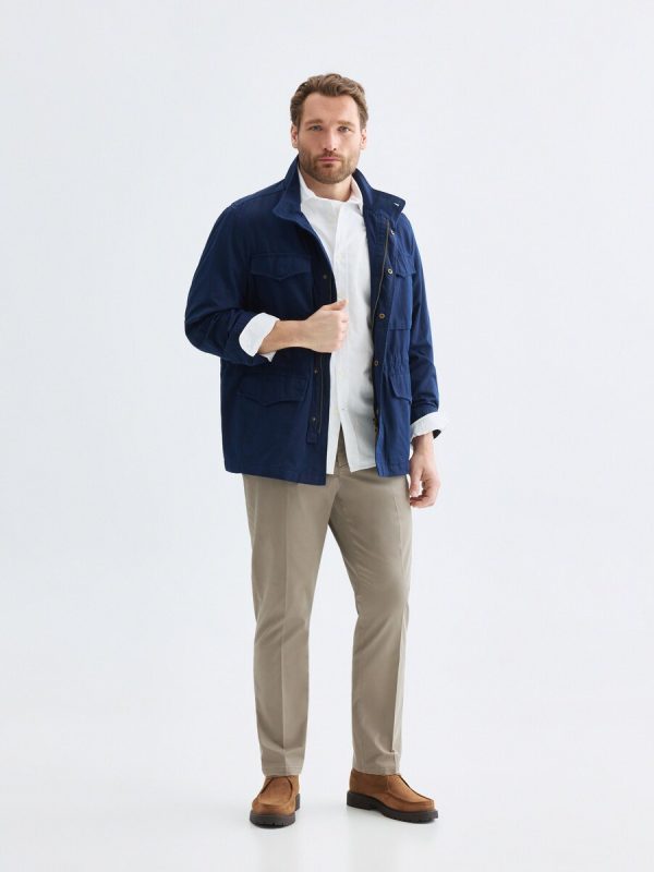 Pantalón chino regular fit twill hombre talals grandes - Topo