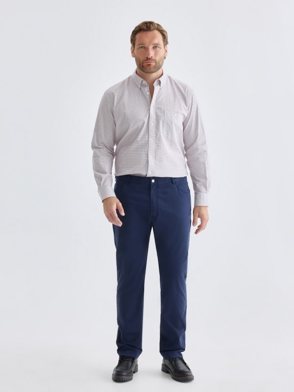 Pantalon 5 bolsillos color todo tiempo hombre tallas grandes - Azul marino
