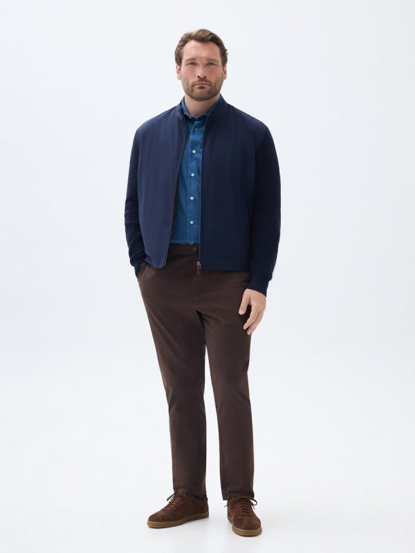 Pantalón chino slim fit twill hombre tallas grandes - Marrón