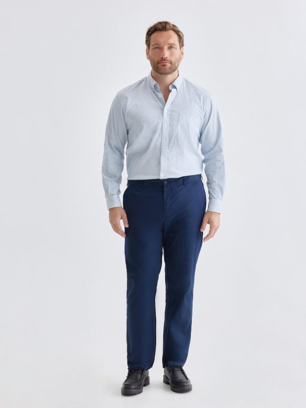 Pantalon sport popelin cinturilla hombre tallas grandes - Azul marino