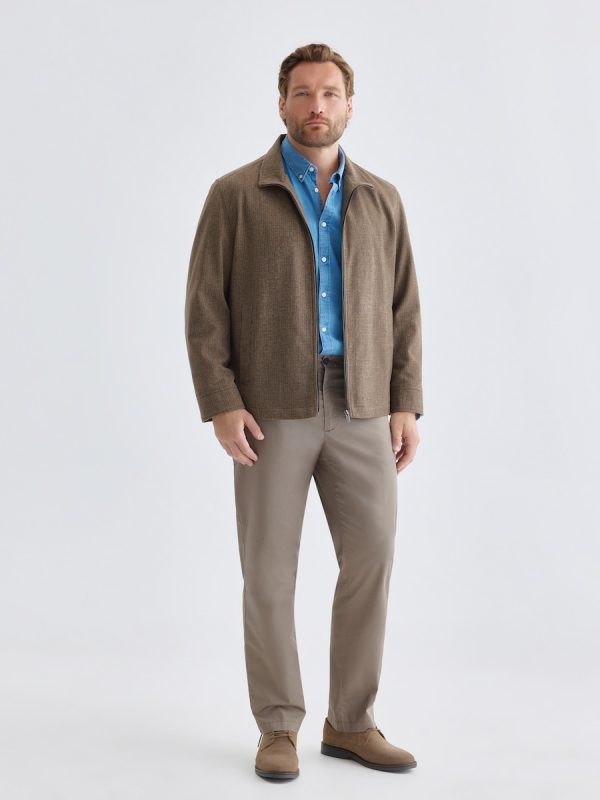 Pantalon sport popelin cinturilla hombre tallas grandes - Marrón