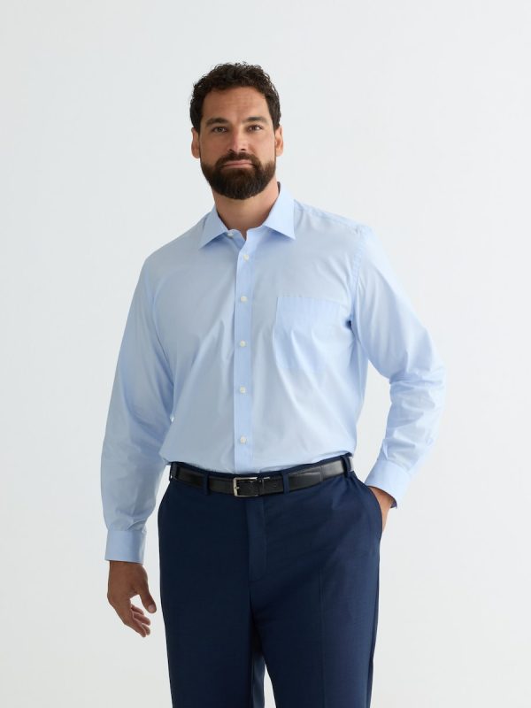 Camisa de manga larga de vestir coolmax. - Azul claro
