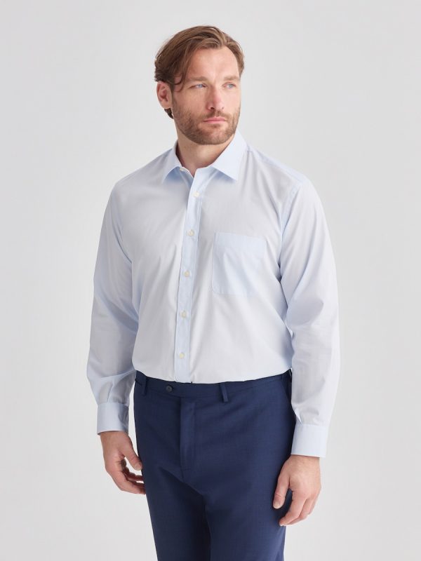 Camisa de manga larga de vestir coolmax. - Gris claro