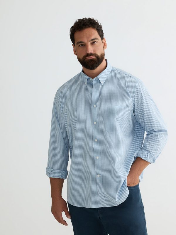 Camisa hombre tallas grandes classic fit - Azul claro