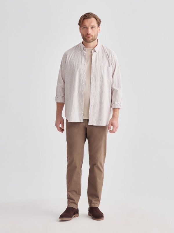 Camisa oxford stretch de rayas classic fit. - Verde
