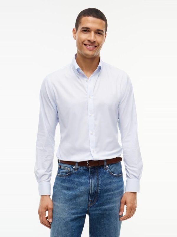 Camisa de caballero de popelín estampada - Azul marino
