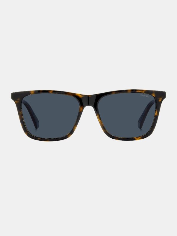 Gafas de sol de hombre cuadrada en poliamida con lente polarizada - Marrón