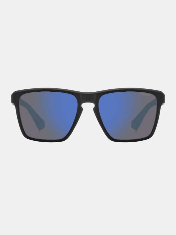 Gafas de sol de hombre cuadrada en poliamida con lente polarizada - Negro