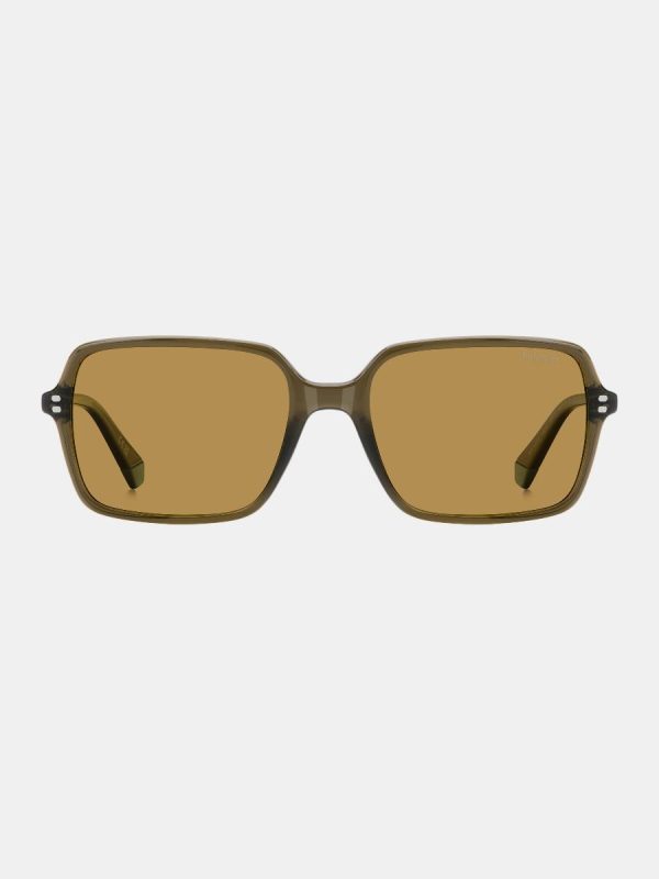 Gafas de sol de hombre cuadrada en poliamida con lente polarizada - Marrón