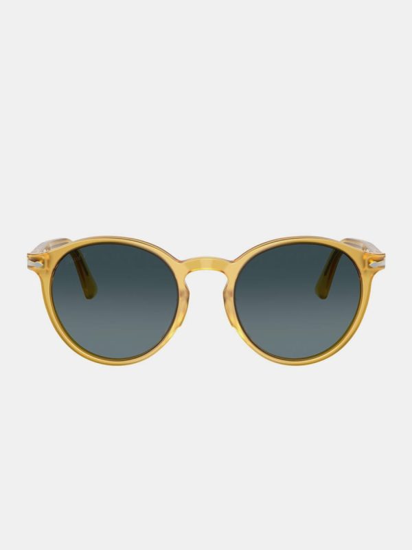 Gafas de sol PO3171S de hombre ovalada en acetato con lente polarizada - Marrón claro