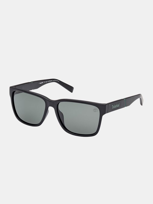 Gafas de sol de hombre rectangulares en negro con lentes polarizadas - Negro