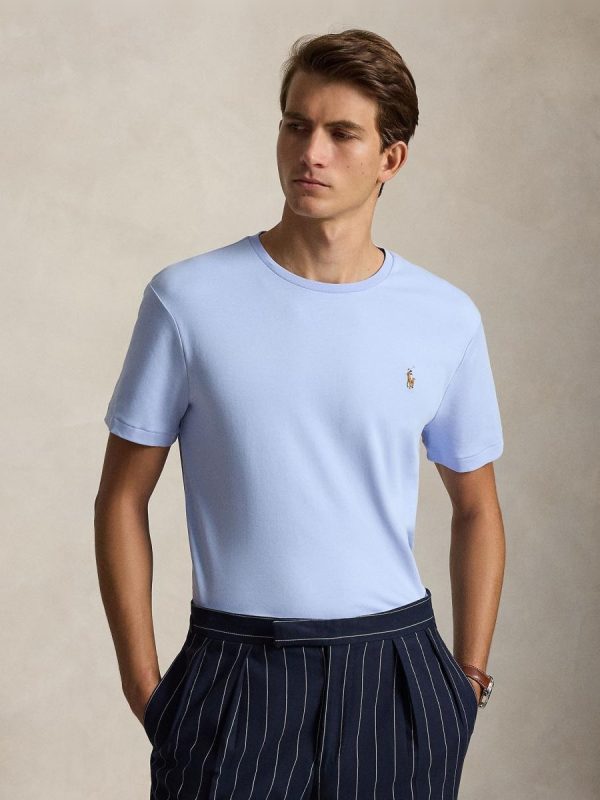 Camiseta de hombre de algodón Pebble Azul - Azul pálido