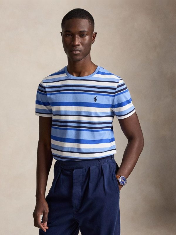 Camiseta de hombre de algodón de rayas Azul Bristol Multicolor - Azul