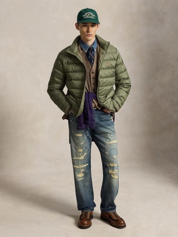 Plumífero de hombre Azul marino con logo Polo Ralph Lauren - Kaki