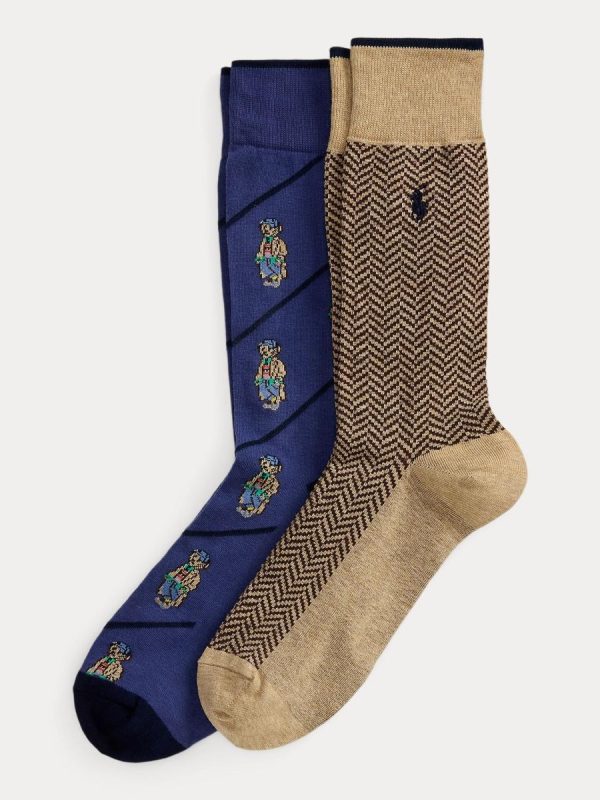 Pack de 2 pares de calcetines de hombre cortos estampados - Multicolor