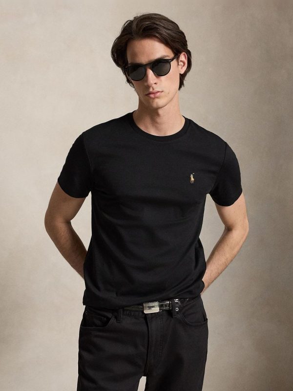 Camiseta de hombre de algodón Azul marino - Negro