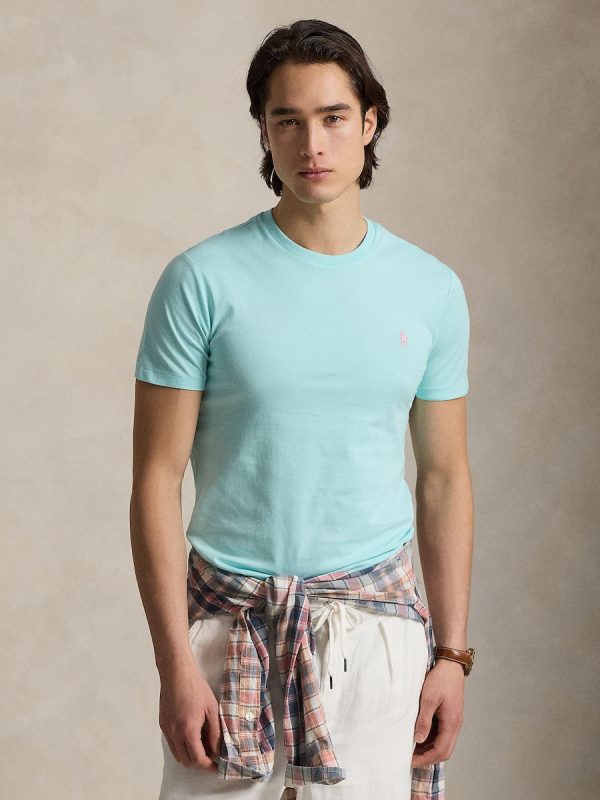Camiseta de hombre de punto Bath Rosa - Azul celeste