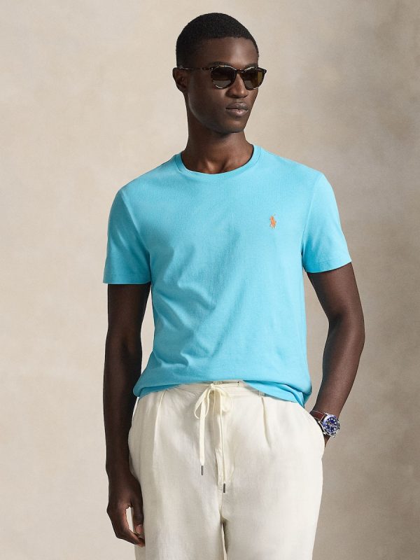 Camiseta de hombre de punto Bath Rosa - Azul Turquesa