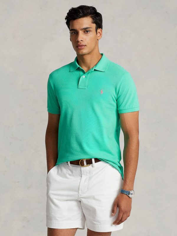 Polo de piqué Slim Fit de hombre Dosel Oliva - Verde luminoso
