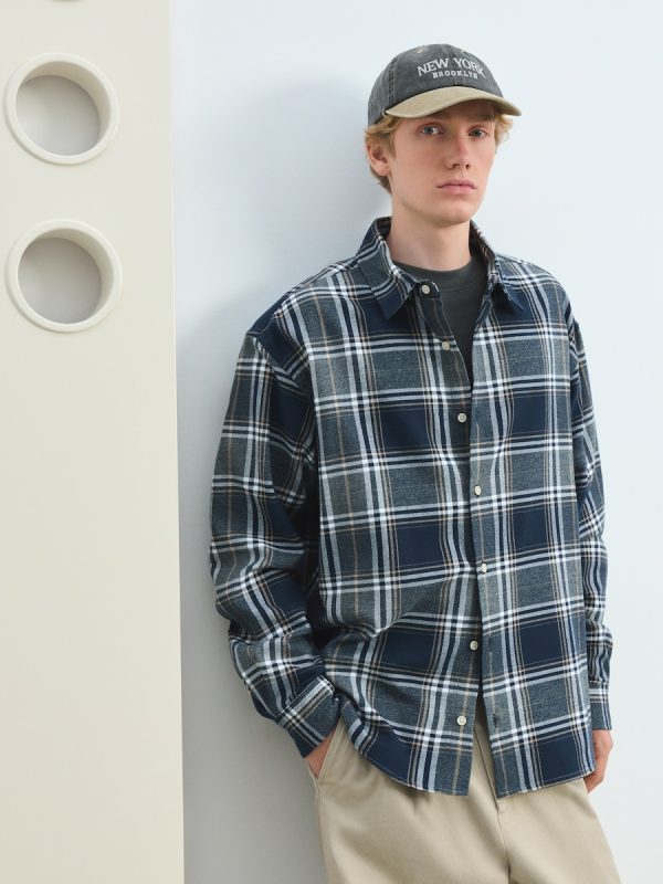 Camisa de hombre de manga larga - Azul