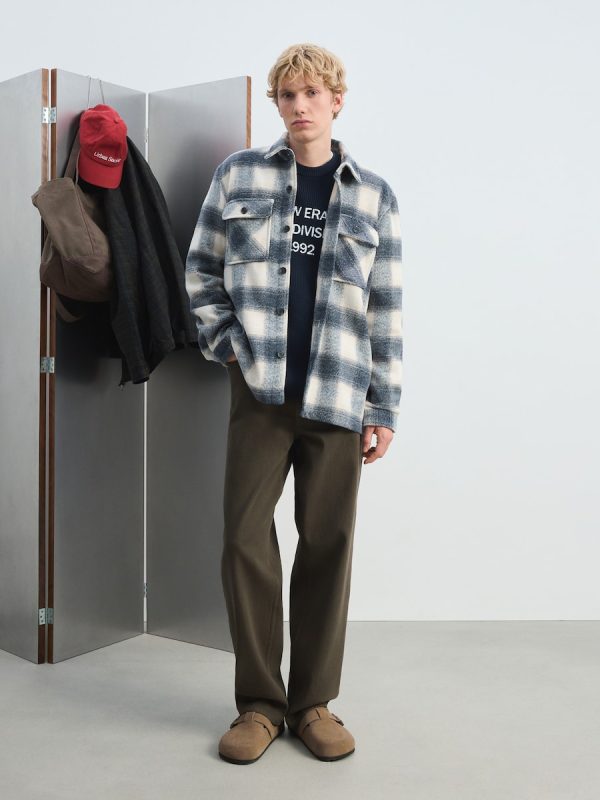 Sobrecamisa de hombre en tejido de cuadros - Blanco