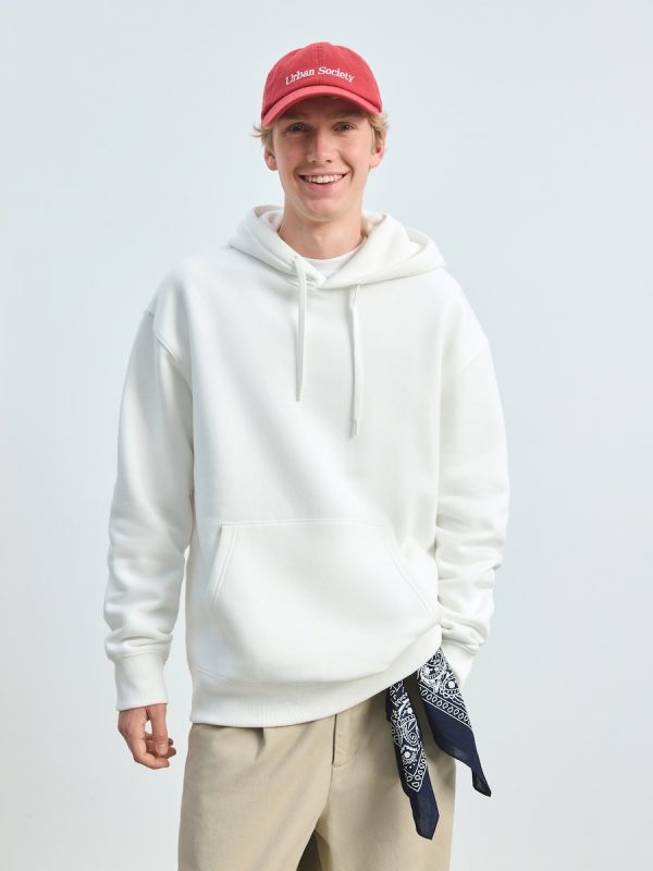 Sudadera de hombre con capucha lisa - Blanco roto