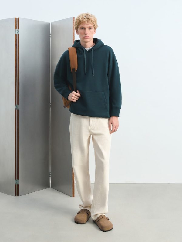 Sudadera de hombre con capucha lisa - Esmeralda
