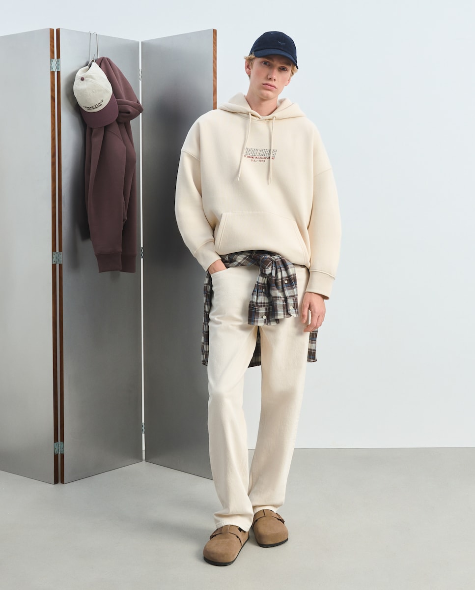 Sudadera de hombre con capucha - Beige