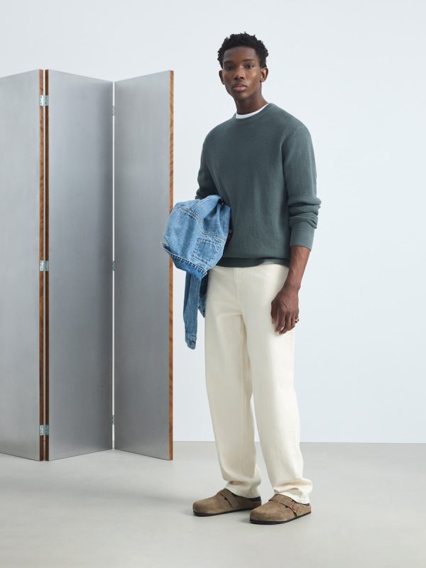 Jersey de hombre con estructura y cuello redondo - 530 Verde oscuro