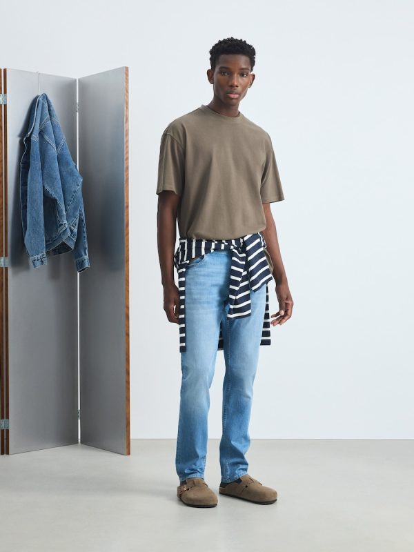 Pantalón vaquero slim de hombre. - Azul pálido
