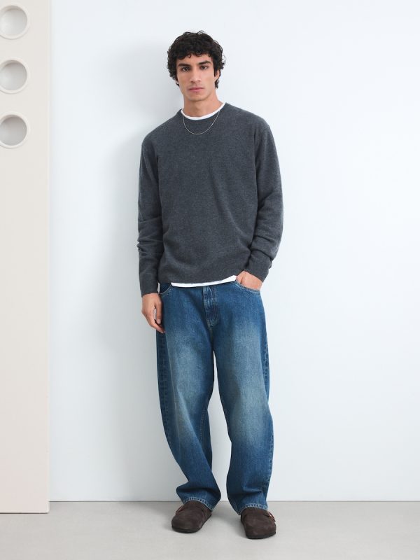 Jersey cuello redondo de lana con cashmere - 830 Antracita
