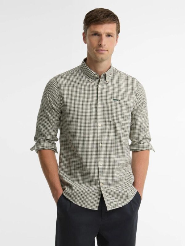 Camisa de hombre estampada cuadro pequeño - Beige