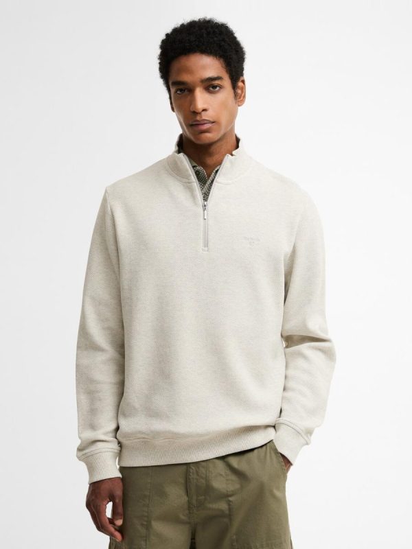 Sudadera de hombre de corte entallado con media cremallera - Gris