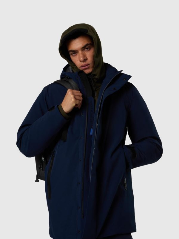 Parka de hombre en softshell reciclado - Azul marino
