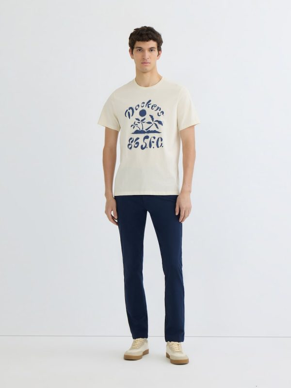 Pantalón de hombre estilo chino casual, skinny fit. - Azul marino