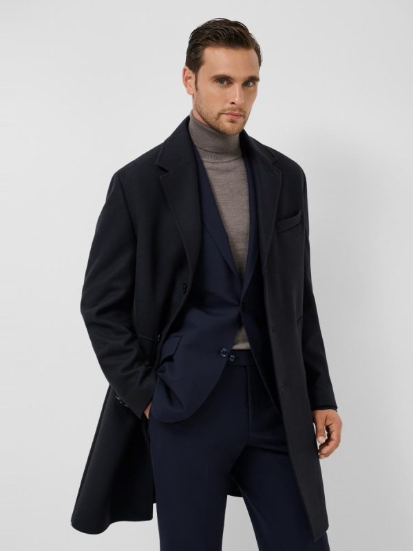 Abrigo de hombre de paño liso - Azul marino