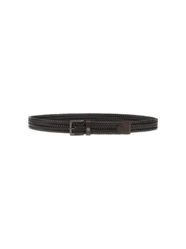 Cinturón de hombre trenzado elástico - Marrón