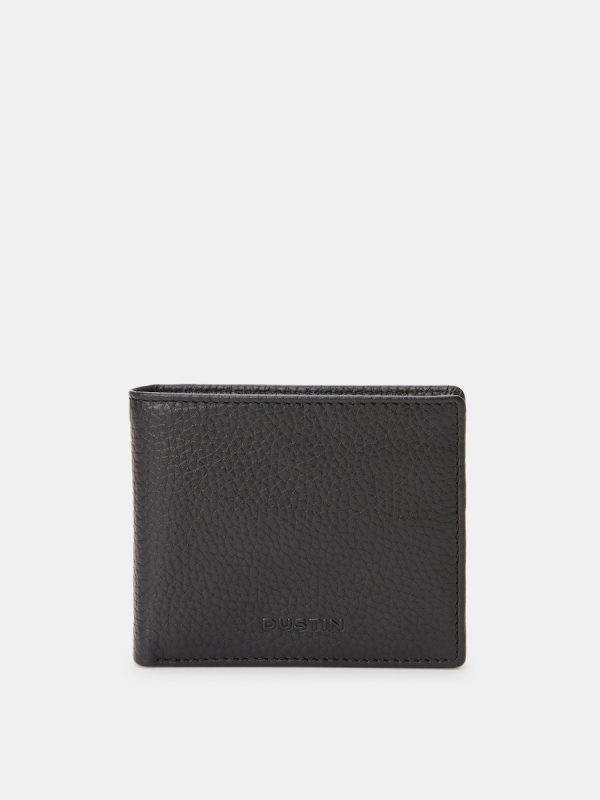 Cartera de piel con monedero interior - Negro
