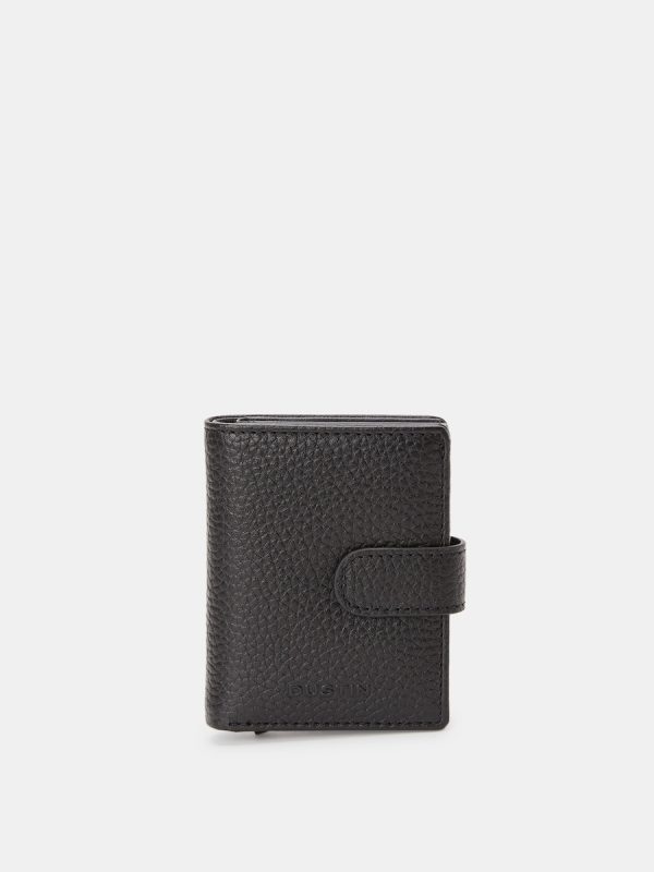 Cartera antirrobo vertical de piel - Negro
