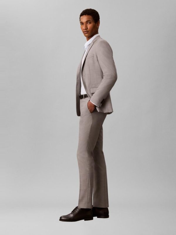 Pantalón Hombre slim con microestructura barlecorn - Gris claro